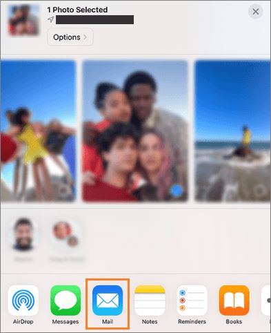 share ipad photos by email