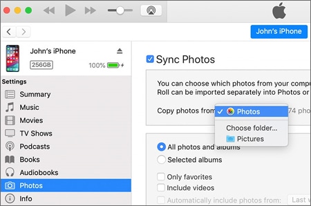 sync ipad photos via itunes