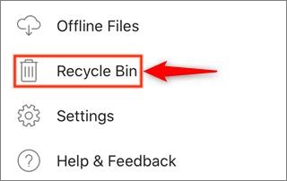 tap on recycle bin