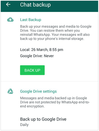 So sichern Sie WhatsApp mit einem Google-Konto