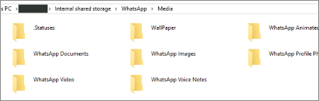 whatsapp folder in windows explorer