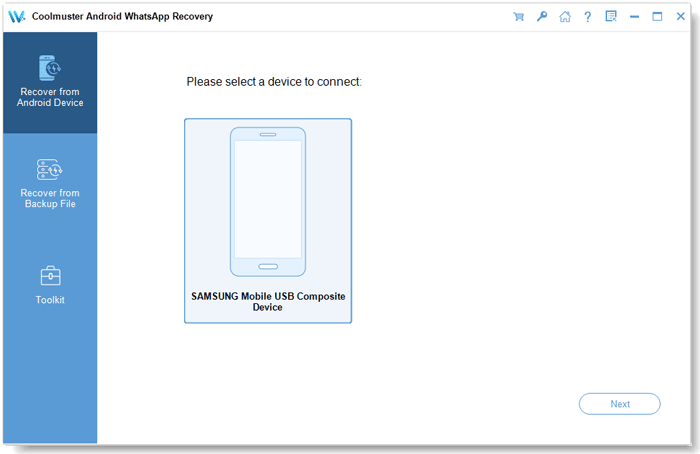choose your device to recover whatsapp