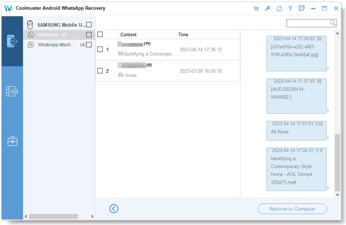 coolmuster whatsapp recovery overview