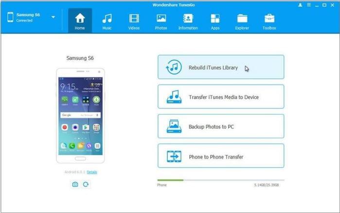 android file transfer alternative - wondershare tunesgo