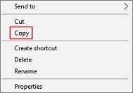 right-click on the desired files to transfer and choose copy