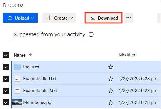 click on the download button to download the selected files to pc