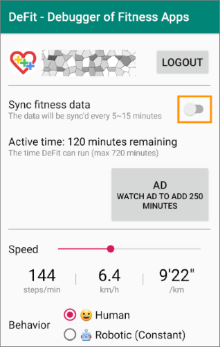 defit sync fitness data