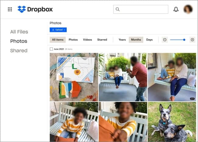 dropbox main ui