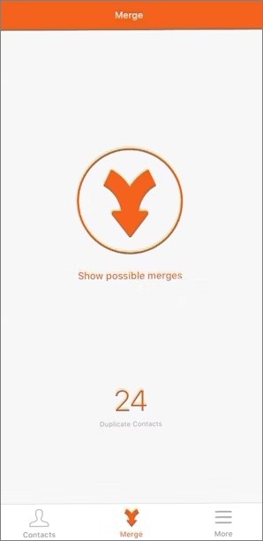 merge duplicate contacts in easy cleaner
