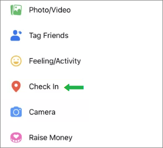 facebook check in feature