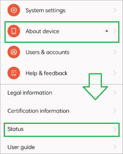 how to locate imei number in android phone settings