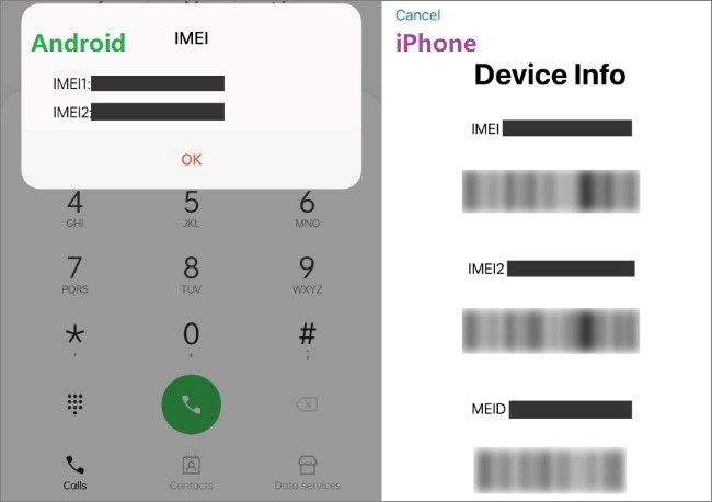 how to locate imei number by dialing