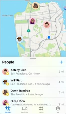 your friend's name will appear in the app's main interface, tap on their name to view their current location