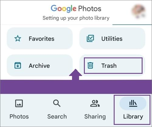 google photo trash