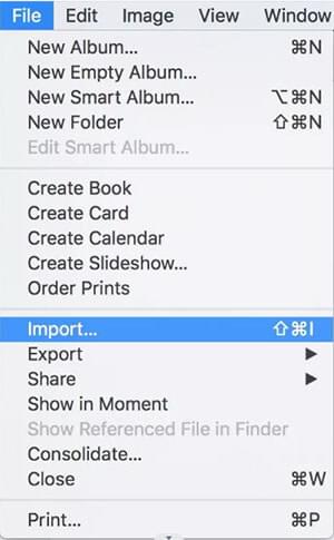 hit file menu then click import menu item