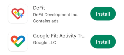 install google fit and defit app