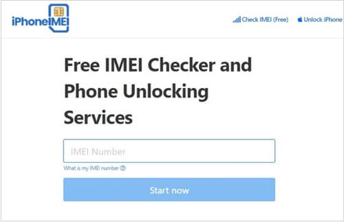 the interface of iphone imei