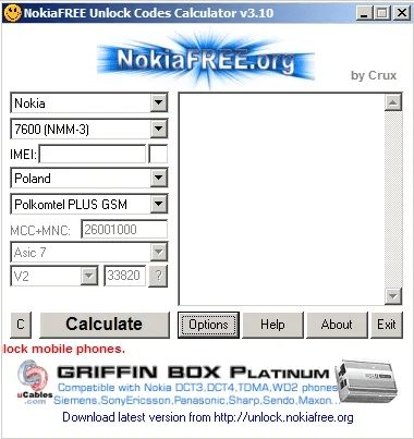 nokiafree unlock codes calculator