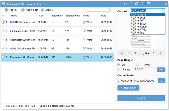 choose an output format