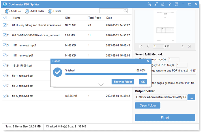 how to split a pdf into multiple files without acrobat