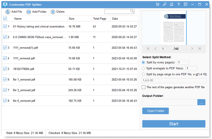 add pdf files to the splitter program