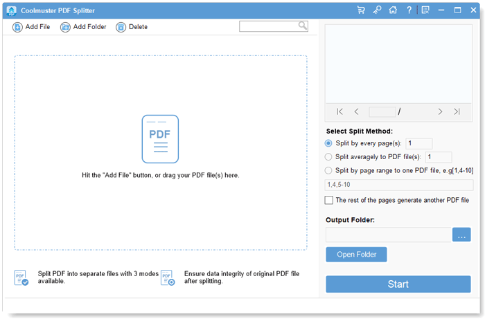 import files to pdf splitter