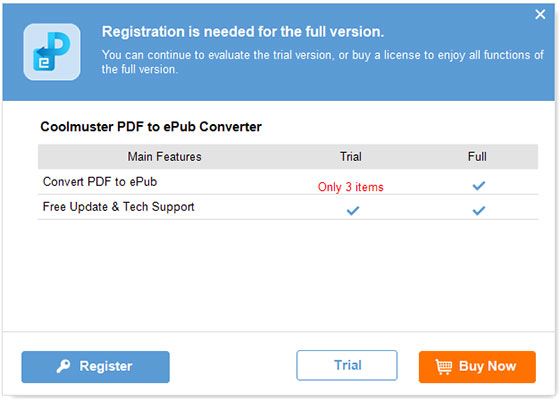 regist pdf to epub converter