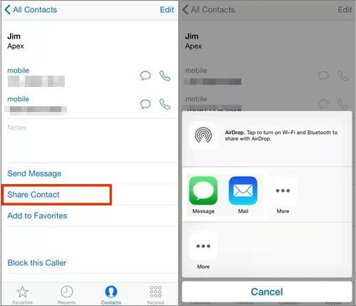 So sichern Sie Kontakte vom iPhone per Airdrop auf dem Mac