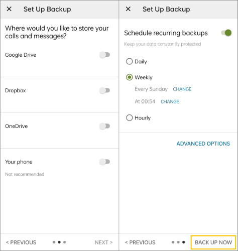 how to back up sms settings on sms backup restore