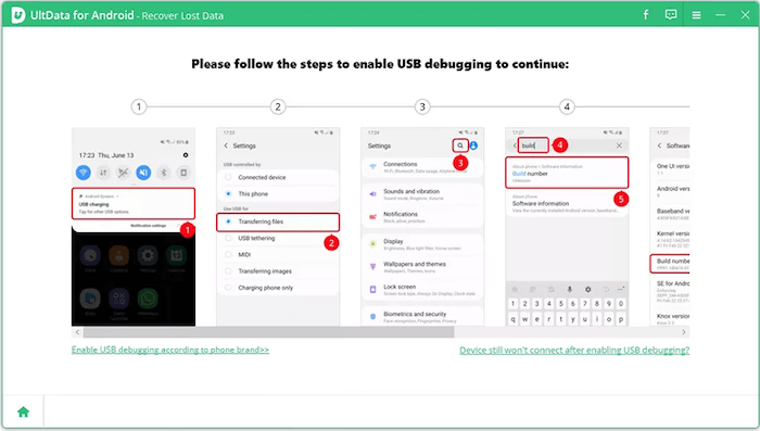 enable the usb debugging option in your android settings