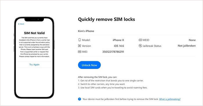 while you confirm all the provided details, continue by clicking unlock now