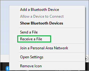 receive a file on pc from bluetooth
