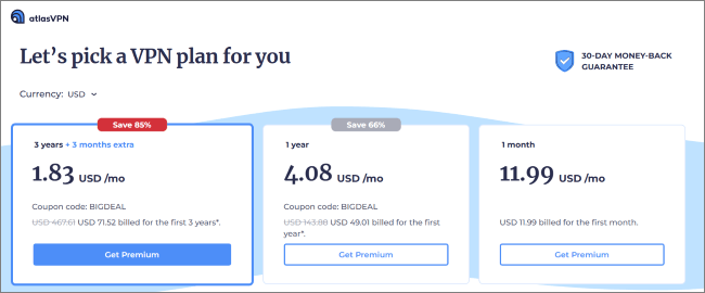 atlas vpn plan