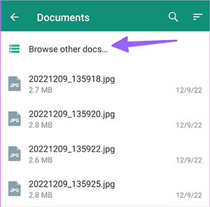 tap on browse other docs