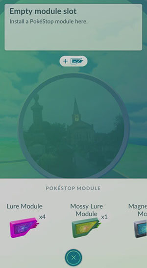 click on empty module slot