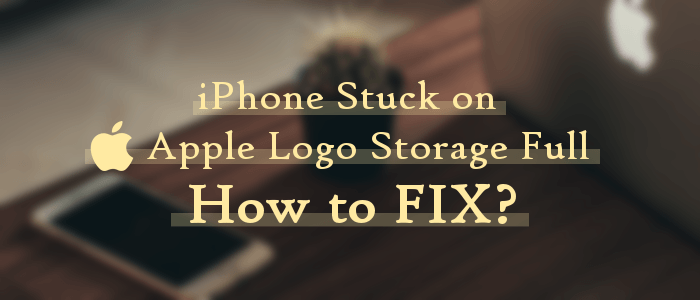 iphone stuck on apple logo storage full