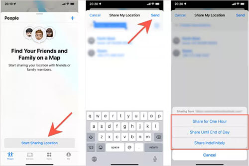 how to see someone's location on iphone using find my app