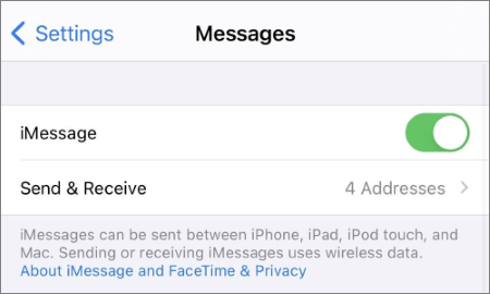 choose send and receive on iphone