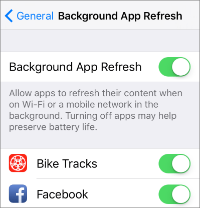 disable background app refresh on iphone