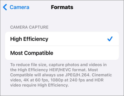 change iphone settings before importing heic files