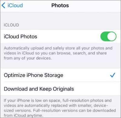 turn off icloud photos