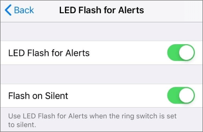led flash for alerts
