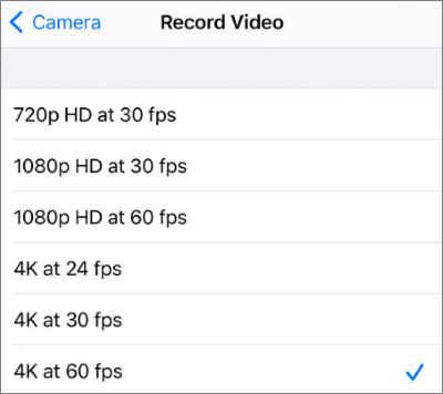 record video settings