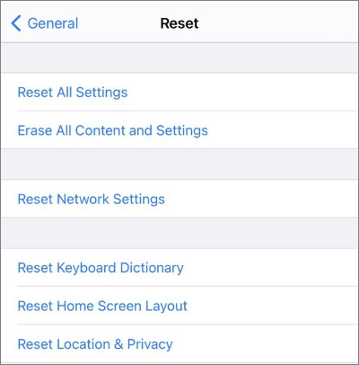 reset the iphone