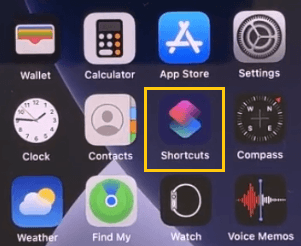 open shortcuts app on iphone