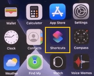 open shortcuts app