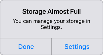 iphone storage almost full