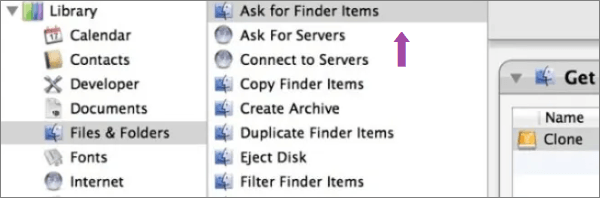 ask for finder items