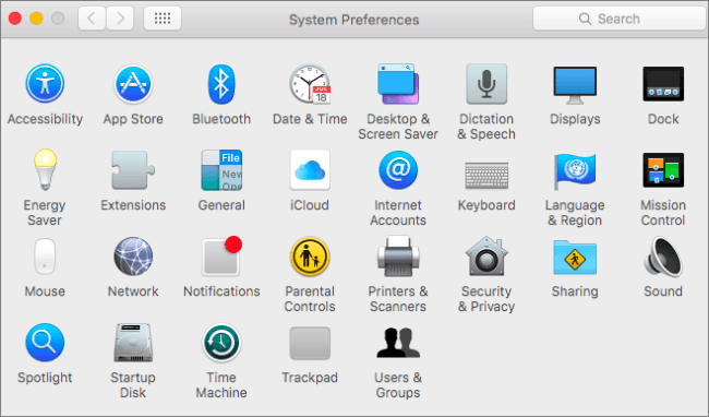 system preferences on mac
