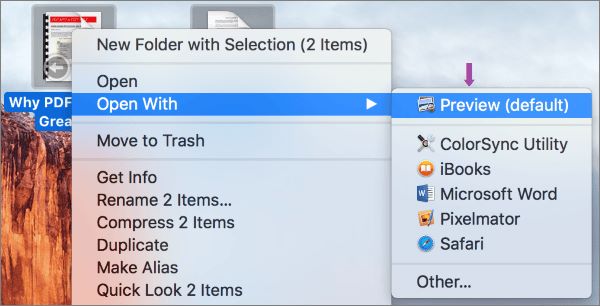 open pdf with preview on mac